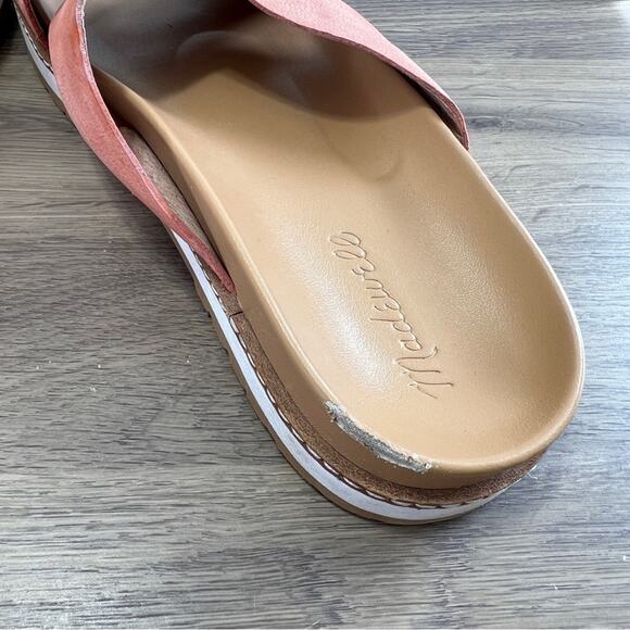 Madewell Leather 2 strap Sandals pink cross platform Size 10 - Picture 8 of 8